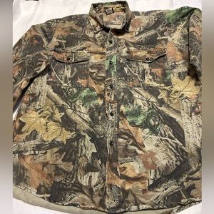 Ranger button up long sleeves shirt, camo, size L